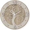 Orologio da parete d.50 cm moderno in legno rovere scuro taglio laser AB005