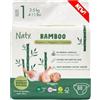 Naty Bamboo Pannolini in Viscosa di Bambù, Taglia 1 (2-5 kg), 88 pezzi | Dermatologicamente testati per pelli sensibili, super assorbenti, morbidezza a base vegetale, vestibilità flessibile