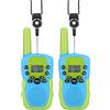 NK Walkie-Talkie per Bambini di 4 5 6 7 8 9 Anni (Batterie Incluse) - Lunga Distanza 3km, Display LED, 22 Canali, Giocattolo per Bambini con Torcia, Regalo di Natale Compleanno, Colore Blu/Verde