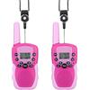 NK Walkie-Talkie per Bambini di 4 5 6 7 8 9 Anni (Batterie Incluse) - Lunga Distanza 3km, Display LED, 22 Canali, Giocattolo per Bambini con Torcia, Regalo di Natale Compleanno, Colore Rosa/Viola