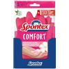 Spontex Comfort, guanti domestici per protezione e comfort ottimali, taglia S, 12 paia