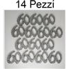 P2 CREAZIONI 14 PZ POLISTIROLO DECORATIVO numero 60 argento in polistirolo ARGENTO GLITTERATO