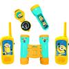 Lexibook Minions-Set Completo per Bambini-Walkie-Talkies 120m, Binocolo, Bussola, Torcia, Blu/Giallo