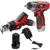 Valex Kit Avvitatore ad Impulsi + Sega a Gattuccio a batteria al litio 12V, confezione 2 prodotti per il fai da te con utensili cordless, batteria e caricabatterie Gamma OneAll 12V, 2Ah