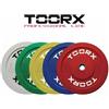 Toorx Kit Dischi Bumper Challenge 180kg Ø45cm Pesi 4x5kg 4x10kg 2x15kg 2x20kg 2x25kg