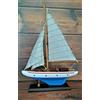 - Fatto a mano - MODELLINO Mini BARCA A VELA # 1 in LEGNO SLOOP Lft 25 Cm. COLLEZIONE IDEA REGALO
