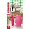FISKARS BRANDS ITALIA srl Set 6 Cucchiaini da Tavola Caffè in Acciaio Dinamik Fucsia Kaimano