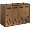 TECHNOMAX CASELLARIO BRONZO 30X42X17,5 HxLxP CASSETTA POSTALE CONDOMINIALE 4 POSTI ALLO...