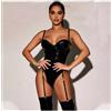 Sexy Biancheria Intima Body Pizzo Sottogiacca Nero Latex Perizoma 062643