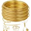 Romon Filo Alluminio 2 mm X 30 M, Wire Alluminio Di Modellabile, Filo Metallico In Alluminios, Metallico per Bigiotteria Gioielli Abbellimenti (Dorato)