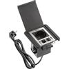 GTV - Multipresa da Scrivania FLIP, Presa per Mobili da Incasso, 1 Presa Schuko, 2 USB A, 1 RJ45, 1 HDMI, Cavo 1,5 m, Presa A Scomparsa Top Cucina - Nero