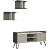 BricoShop24 Mobile Porta Tv Ante Bianche Vintage e Mensole 125x33x56 cm