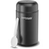 THERMOcafé by THERMOS TC DAILY FOOD JAR 0,40l, black mat, contenitore termico per alimenti in acciaio inox con cucchiaio in plastica, 6 ore di caldo / 12 ore di freddo, contenitore per il pranzo, by THERMOS