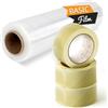 OFITURIA Nastro Adesivo e Film Trasparente per Imballaggio di Scatole e Mobili, Kit Completo di Imballaggio, Film Estensibile fino a 200m, Protezione Ideale per Spedizioni e Traslochi - Ofituria (Kit Scudo)