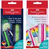 FABER-CASTELL - Arcobaleno glitterato e Glow In The Dark, 4 x 12 ml