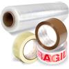 OFITURIA Nastro Adesivo Trasparente, Marrone e con Scritta 'Fragile' e Film Trasparente per Imballaggio di Scatole e Mobili, Imballaggio, Protezione Ideale per Spedizioni e Traslochi - Ofituria (Kit Sicurezza)