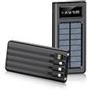 Power bank solare caricabatteria per cellulari e tablet da 50000mAh con cavi