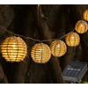 mu Luci solari da giardino impermeabili con 10 lanterne in corda di canapa naturale