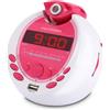 Metronic MP3 USB proiezione radiosveglia per bambini - bianco e rosa