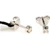RECARLO Orecchini Punto Lce Solitario Recarlo in Oro Bianco18 KT e Diamanti ct 0,08