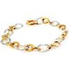 Bracciale donna in oro giallo e bianco 18kt maglie ovali 10.2 grammi