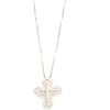 Recarlo Collana Girocollo Pendente Croce in Oro Bianco 18 KT e Diamanti 0,22 ct