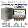 Emme Esse Accoppiatore antenna 4 ingressi UHF da palo canali 21 - 48 emme esse