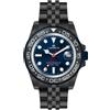 Lorenz Orologio Automatico Uomo LORENZ 26130BB Bracciale Acciaio Nero Blu Sub 100mt