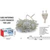 LUCI DI NATALE CATENA LUMINOSA 100 LED BIANCA FILO TRASPARENTE INTERNO ESTERNO