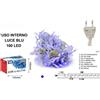 LUCI DI NATALE CATENA LUMINOSA 100 LED BLU FILO TRASPARENTE INTERNO ESTERNO