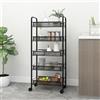 VidaXL Carrello da Cucina con 5 Ripiani Nero 46x26x105 cm in Ferro