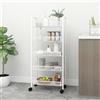 VidaXL Carrello da Cucina con 5 Ripiani Bianco 46x26x105 cm in Ferro