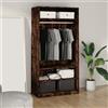 vidaXL Armadio Rovere Fumo 100x50x200 cm in Legno Multistrato