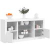 vidaXL Credenza con Luci LED Bianca 142,5x37x67 cm