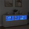 vidaXL Credenza con Luci LED Bianca 162x37x67 cm