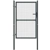 vidaXL Cancello per Giardino in Acciaio Zincato Grigio 100x200 cm