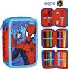 Spiderman Disney Astuccio Scuola 3 Zip con Pennarelli Giotto