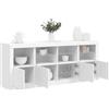 vidaXL Credenza con Luci LED Bianca 163x37x67 cm