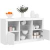 vidaXL Credenza con Luci LED Bianca 123x37x67 cm