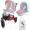 Trois Kilos Sept - Zanzariera per Bambini elastica con zip 3 in 1 - Misura universale - Culla, Cosy, Passeggino - Rete anti zanzare Tigri, Insetti - Protezione fine e resistente - Bianco