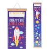 Legami - Metro da Parete Dream Big Little One, Metro da appendere per misurare l'Altezza dei Bambini, fino a 160 cm, 41 Stickers inclusi, con Listelli in Legno, Tema Space