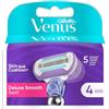 Gillette Venus Deluxe Smooth Swirl - Lame per rasoio da donna, 4 lame di ricambio per rasoio da donna