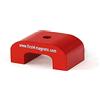 FIRST4MAGNETS Magnete A Ferro Di Cavallo Alnico Rosso Per Applicazioni Ad Alta Temperatura, Ingegneria E Produzione - 40mm x 25mm x 25mm 4,5mm Foro - 9kg Di Tiro