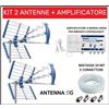 EDISION Kit Antenna TV Digitale Terrestre Amplificatore Segnale Centralino Da Interno *^
