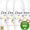 DOVE DEODORANTE PER DONNA E UOMO ROLL-ON 50 ML COCCO 4 PEZZI