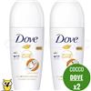 DOVE DEODORANTE PER DONNA E UOMO ROLL-ON 50 ML COCCO 2 PEZZI