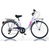 Dino Bikes Bicicletta da Ragazza Donna Ruota 26 Pollici Bianca con 6 Marce