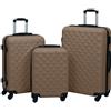 vidaXL Set Valigie Trolley a Custodia Rigida 3 pz Marrone in ABS