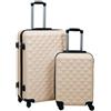vidaXL Set Valigie Trolley a Custodia Rigida 2 pz Oro in ABS