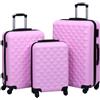 vidaXL Set Valigie Trolley a Custodia Rigida 3 pz Rosa in ABS